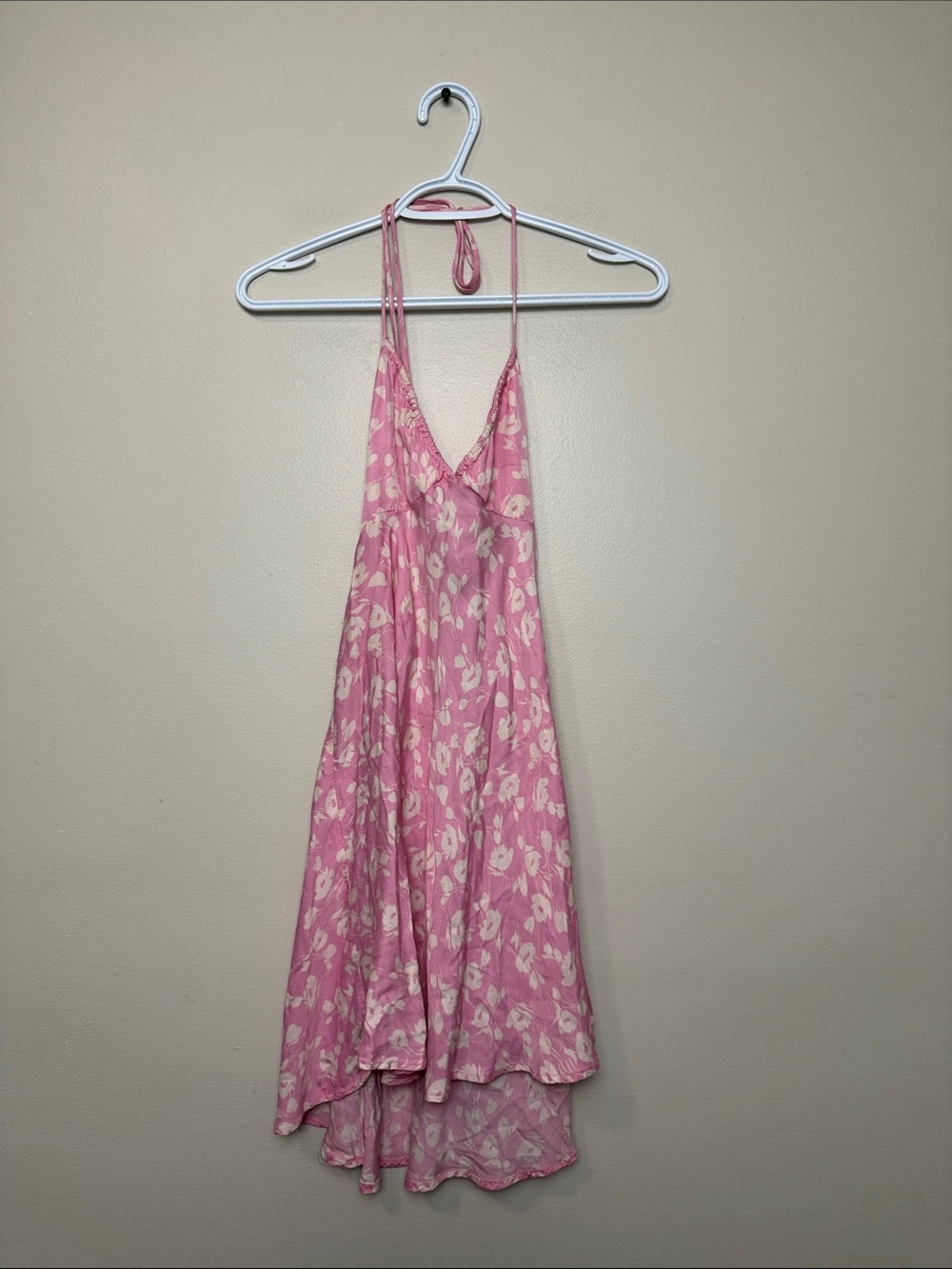 Zara Women's Pink Floral Slip Dress Halter size M